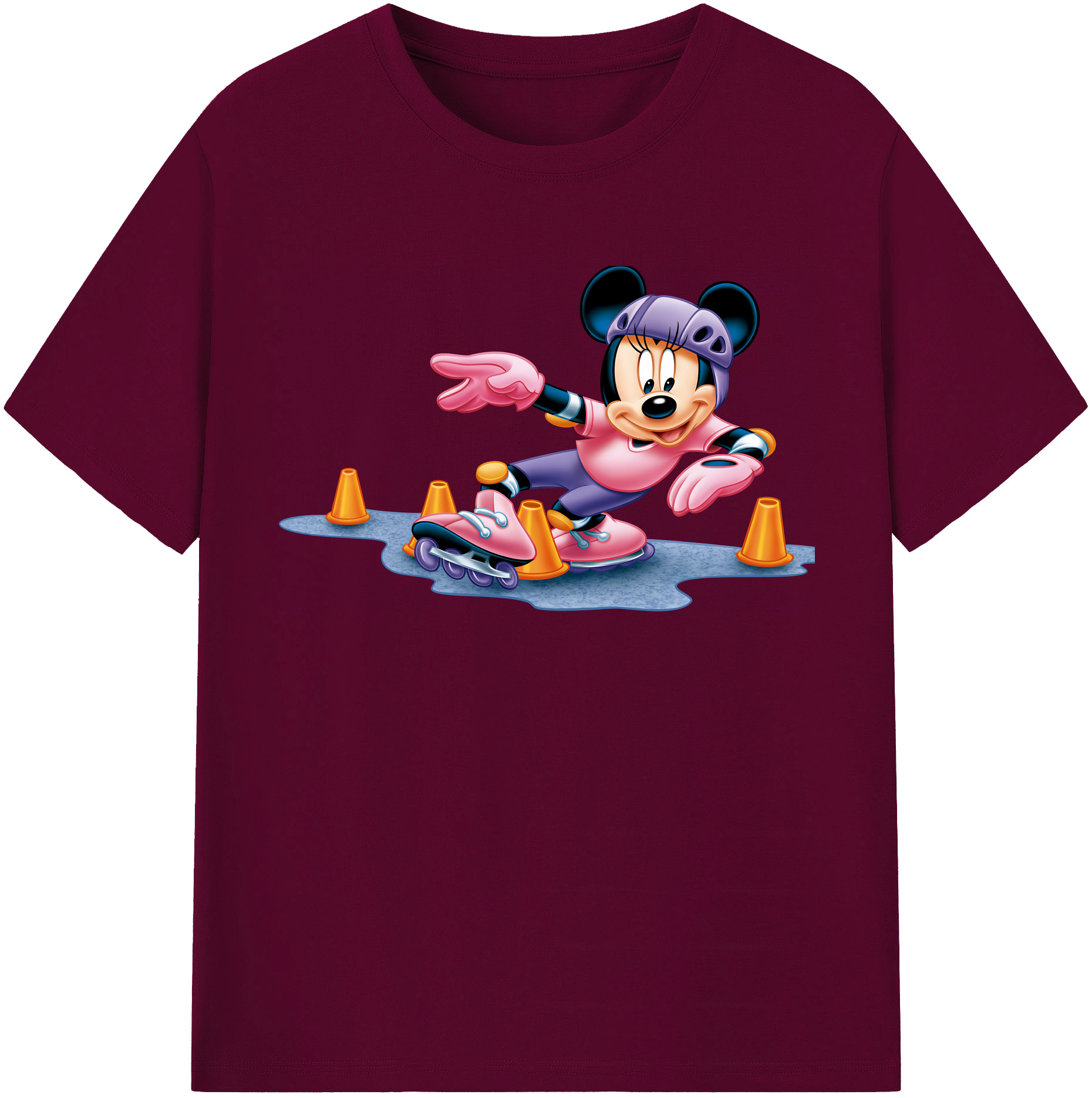 （画像用） ミッキーマウス Mickey Mouse レディースカジュアルプリントTシャツ（綿100％）